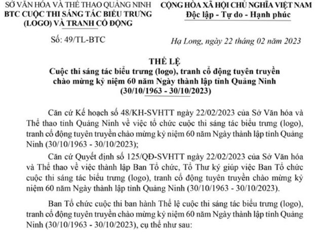 Thông báo các cuộc thi sáng tác điêu khắc, tranh cổ động, logo